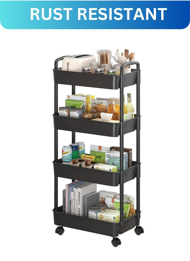 4 Layer Kitchen Cart with Rotatable Wheels