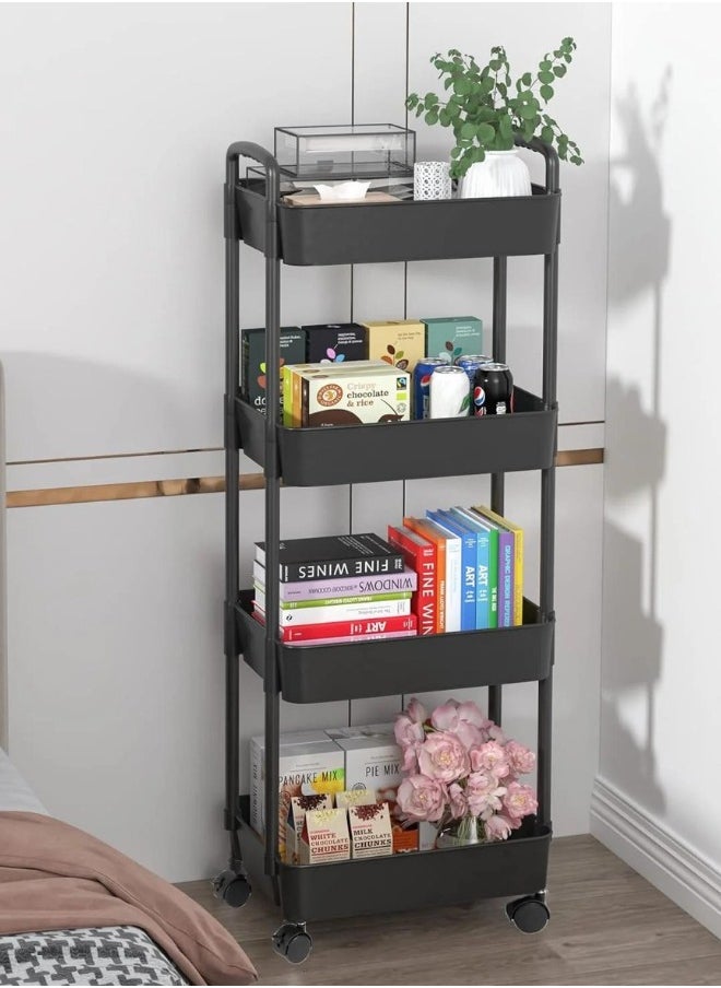 4 Layer Kitchen Cart with Rotatable Wheels
