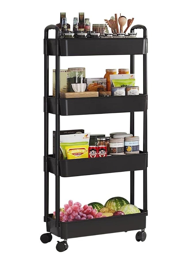 4 Layer Kitchen Cart with Rotatable Wheels