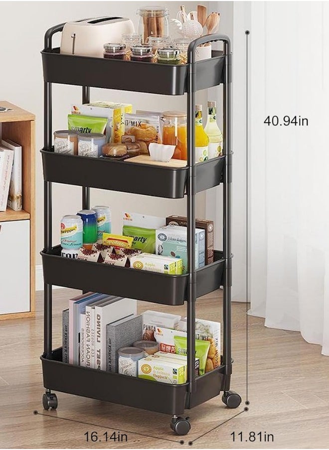 4 Layer Kitchen Cart with Rotatable Wheels