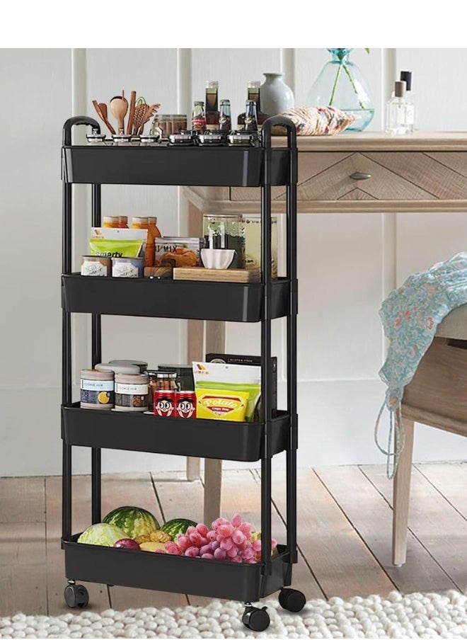 4 Layer Kitchen Cart with Rotatable Wheels