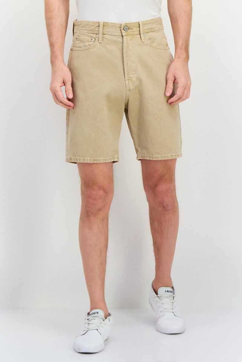 Jack Jones Men Solid Denim Shorts, Warm Grey - Image 1