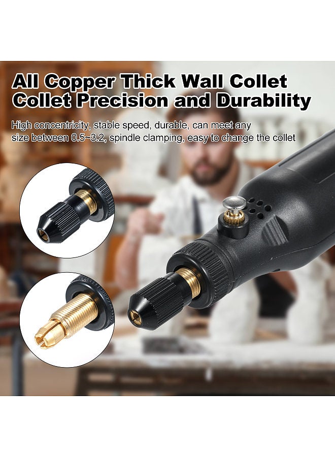 Mini Cordless Rotary Tool with With Digital Display Screen 3-Speed Grinder Kit with 43Pcs Accessories Type-C Charging Art Craft Tool for Grinding Cutting Engraving Drilling and Small DIY Crafts  - Image 5