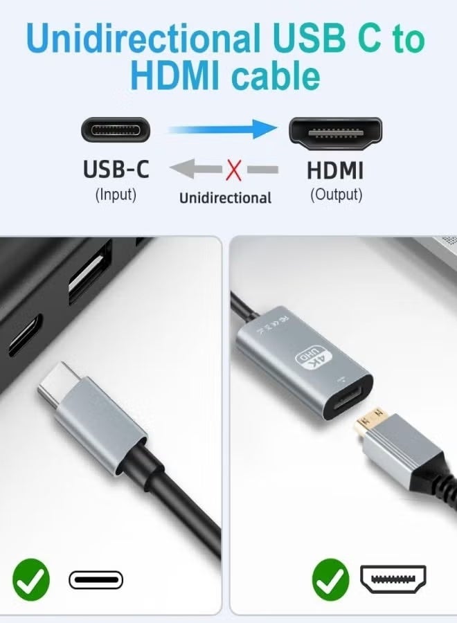 USB C to HDMI Adapter 4K 60Hz, Smallest Thunderbolt 4 Type C to HDMI Adapter Compatible for iPhone 15 Series, MacBook Pro/MacBook Air, iMac, iPad Pro/Air, Galaxy S8-S23, Pixelbook, Dell XPS - Image 3