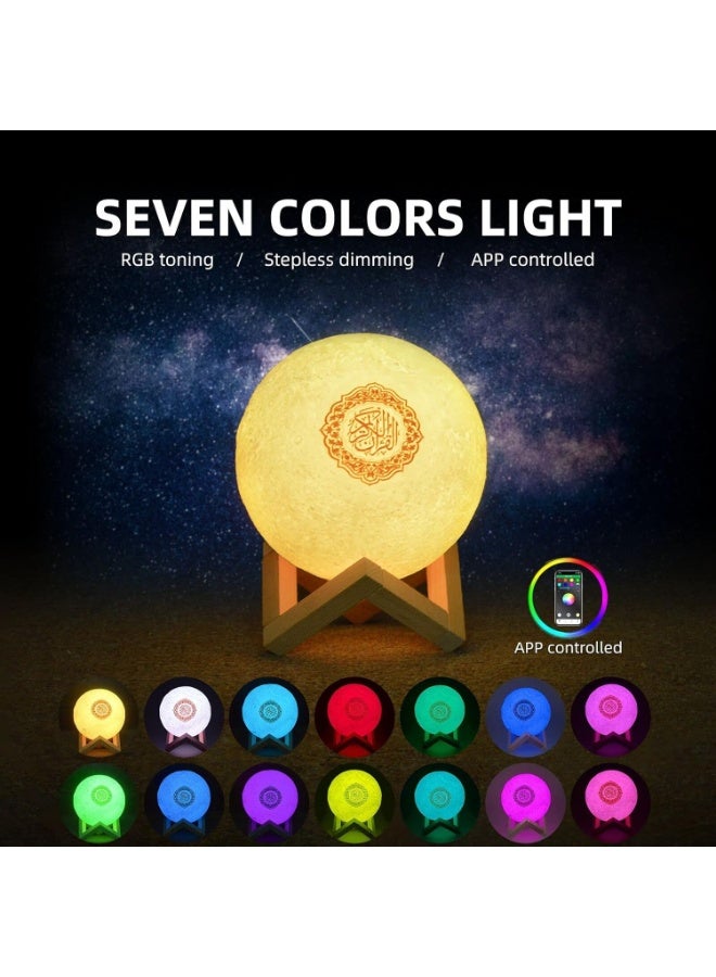 Equantu SQ168 Moon Lamp Quran Speaker, Kids Night Light Galaxy Lamp 7 Colors LED 3D Star Moon Light with Stand, Remote & Touch & APP Control, USB Rechargeable Quran Recitation Eid Mubarak hajj Gifts - Image 5