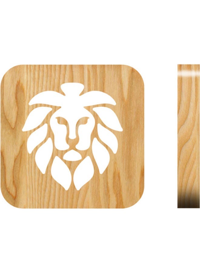 NIBEMINENT Lion Shaped Hollow Table Lamp Brown 19x19cm - Image 1