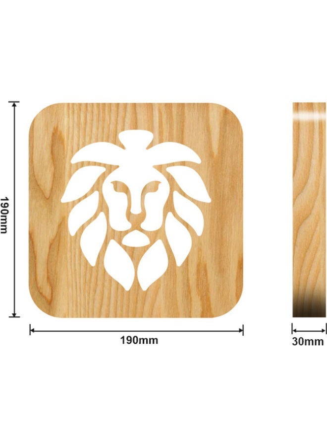 NIBEMINENT Lion Shaped Hollow Table Lamp Brown 19x19cm - Image 3