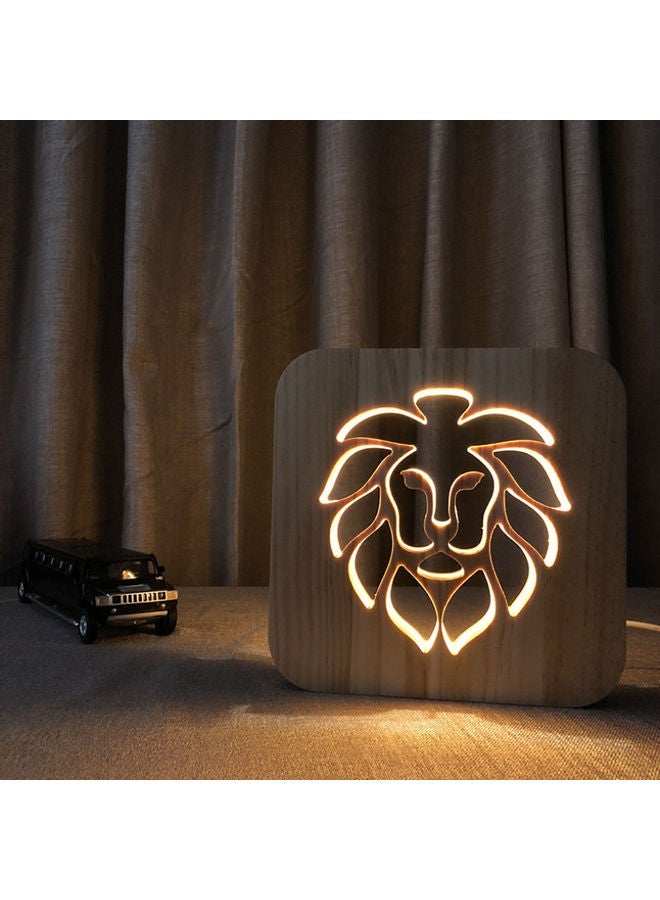 NIBEMINENT Lion Shaped Hollow Table Lamp Brown 19x19cm - Image 5