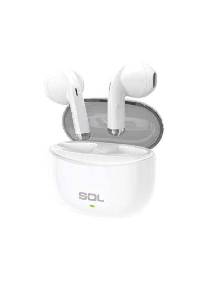 SOL True Wireless Stereo Earphones Bluetooth 5.4 Earbuds (BT030) - White - Image 1