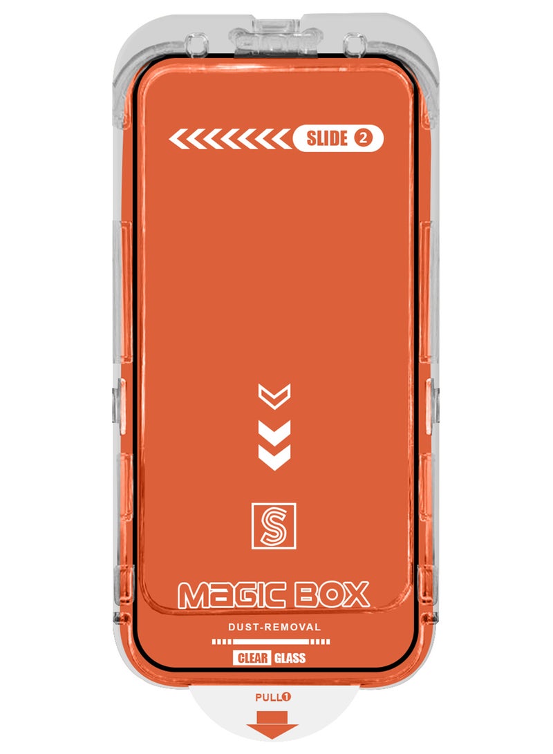Magic Box Full Glass Clear Screen Protector for iPhone 16 Pro Max â€“ Dust-Removal Auto Alignment Kit - Image 5