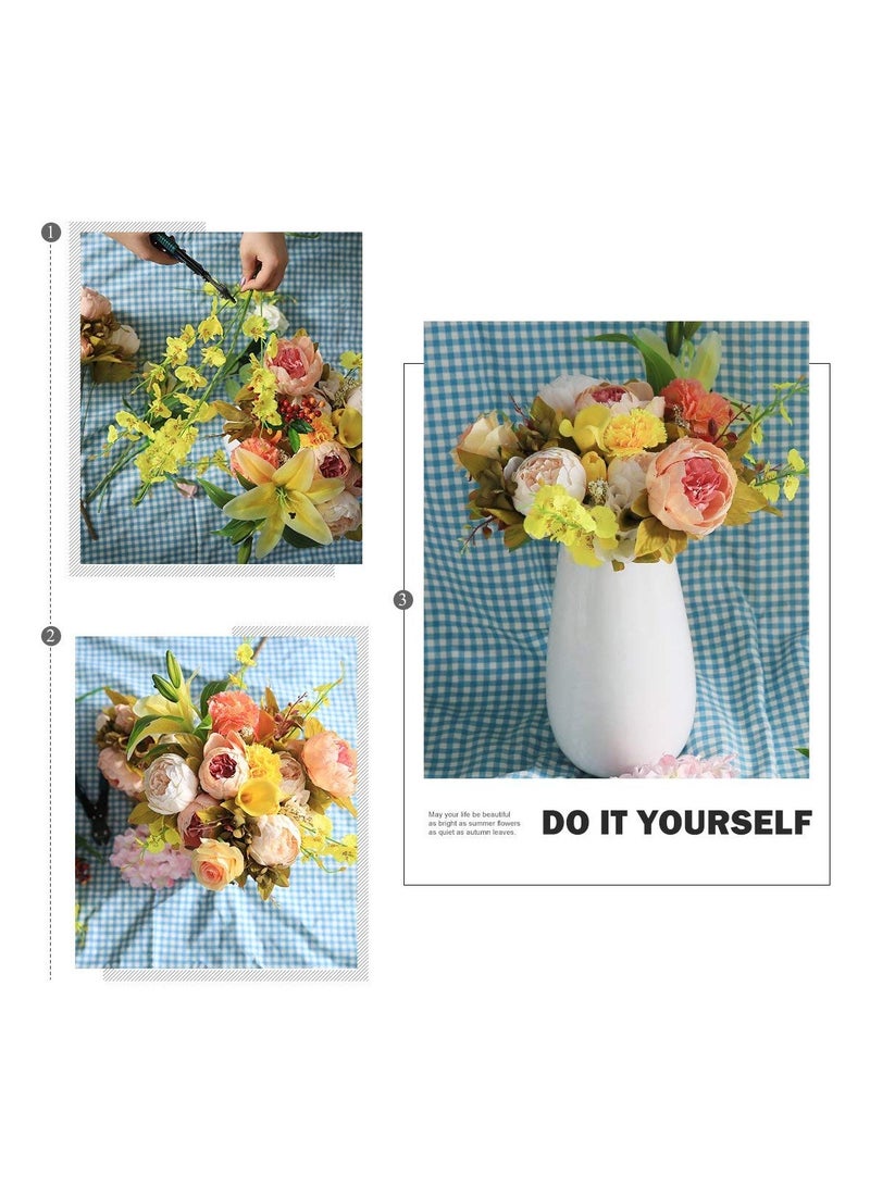 Peachjoy Vintage Artificial Peony Silk Flowers, Fake Peonies Vintage Bouquet for Wedding Anniversary Home Decoration(Light Pink) - Image 2