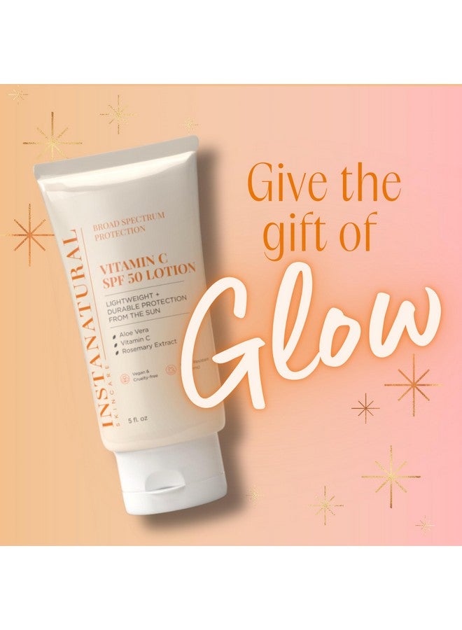 Instanatural Skin Care Vitamin C Spf 50 Broad Spectrum Sunscreen Lotion, Brightening, Lightweight, Non-Greasy Moisturizer For Body & Face, Uva, Uvb Sunblock, With Aloe Vera & Botanicals, 5 Fl Oz - Image 1