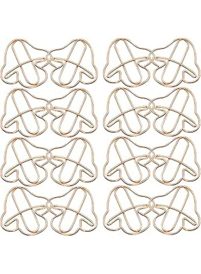 20 قطعة من مشابك الورق الذهبية الوردية المصغرة على شكل فطر لتزيين مكتب المدرسة أو المكتب - Image 1