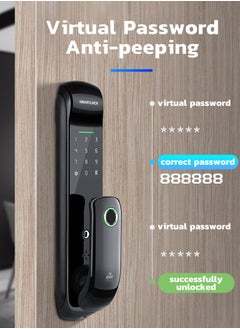 TUYA Smart Lock Work with Inner Door Lock Fingerprint Locks with Keypads Keyless Entry Deadbolt Front Door Lock Bluetooth App Control Touchscreen Keypad for Office With 180mm Lock Body  - Image 4