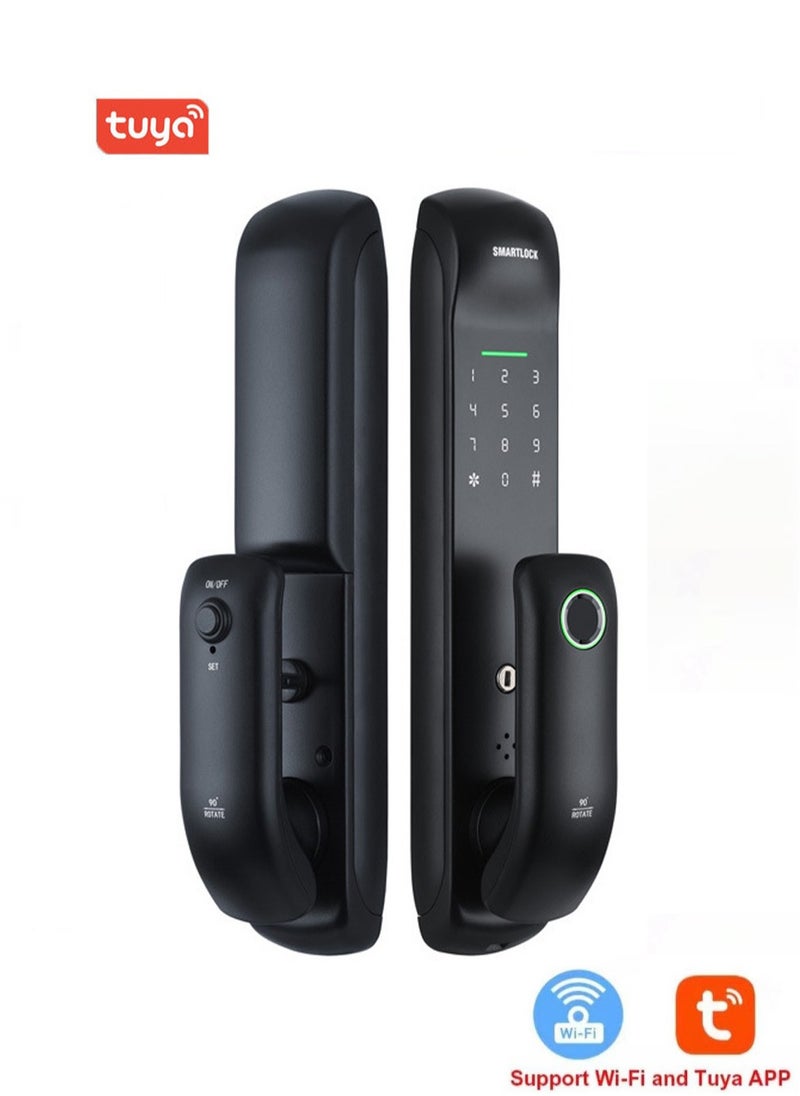 TUYA - Smart Lock Work with Inner Door Lock Fingerprint Locks with Keypads Keyless Entry Deadbolt Front Door Lock Bluetooth App Control Touchscreen Keypad for Office With 180mm Lock Body - Image 1