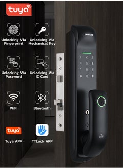 TUYA Smart Lock Work with Inner Door Lock Fingerprint Locks with Keypads Keyless Entry Deadbolt Front Door Lock Bluetooth App Control Touchscreen Keypad for Office With 180mm Lock Body  - Image 2