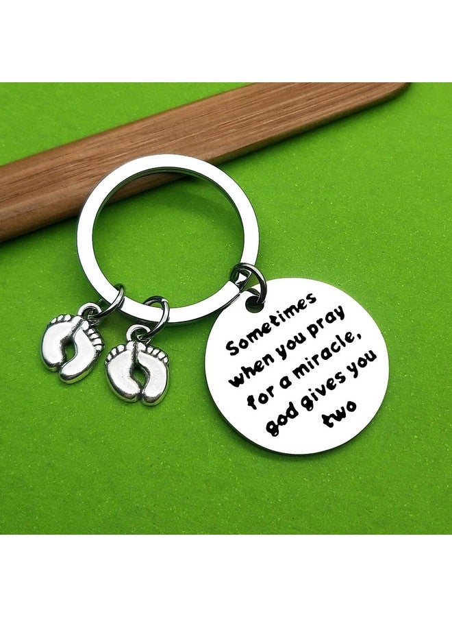 Baipilu Mom To Be Gift Keychain Pregnancy Announcement Gift Twin Mom Gift New Mom Gift Twin Mom Jewelry First Time Mom Gift Pregnant Mom Jewelry Baby Announcement Gifts - Image 2