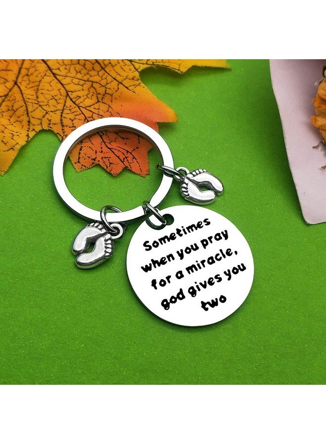 Baipilu Mom To Be Gift Keychain Pregnancy Announcement Gift Twin Mom Gift New Mom Gift Twin Mom Jewelry First Time Mom Gift Pregnant Mom Jewelry Baby Announcement Gifts - Image 4