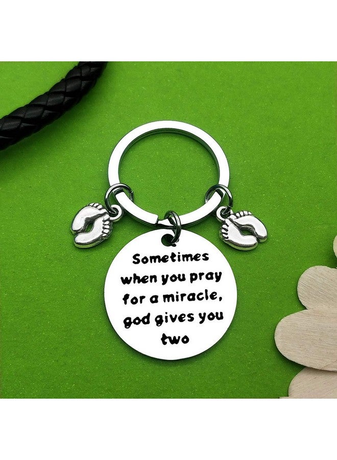 Baipilu Mom To Be Gift Keychain Pregnancy Announcement Gift Twin Mom Gift New Mom Gift Twin Mom Jewelry First Time Mom Gift Pregnant Mom Jewelry Baby Announcement Gifts - Image 3