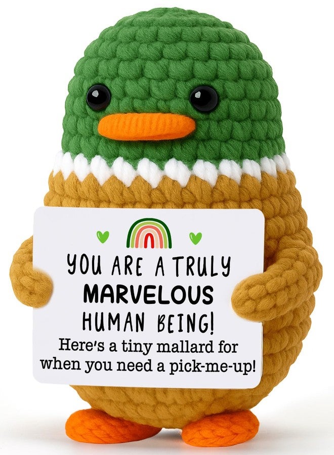 MBL Positive Inspirational Gifts for Women - Funny Emotional Cheer Support Crochet Mallard Duck for Teens Friends Coworkers Birthday Motivational Christmas Stocking Stuffers Xmas Holiday - Image 1