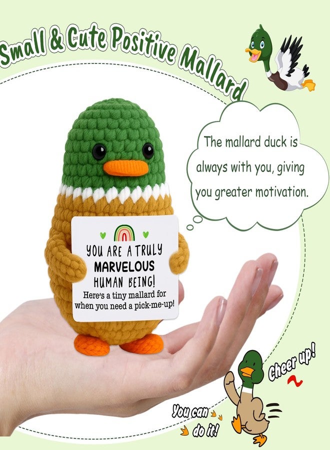MBL Positive Inspirational Gifts for Women - Funny Emotional Cheer Support Crochet Mallard Duck for Teens Friends Coworkers Birthday Motivational Christmas Stocking Stuffers Xmas Holiday - Image 2