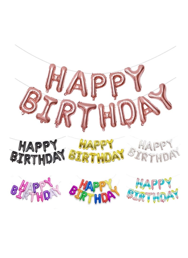 مارك لافتة بالونات عيد ميلاد سعيد من الذهب الوردي [16 بوصة] رسائل مايلر احباط للأطفال والكبار وديكورات الحفلات - Image 1