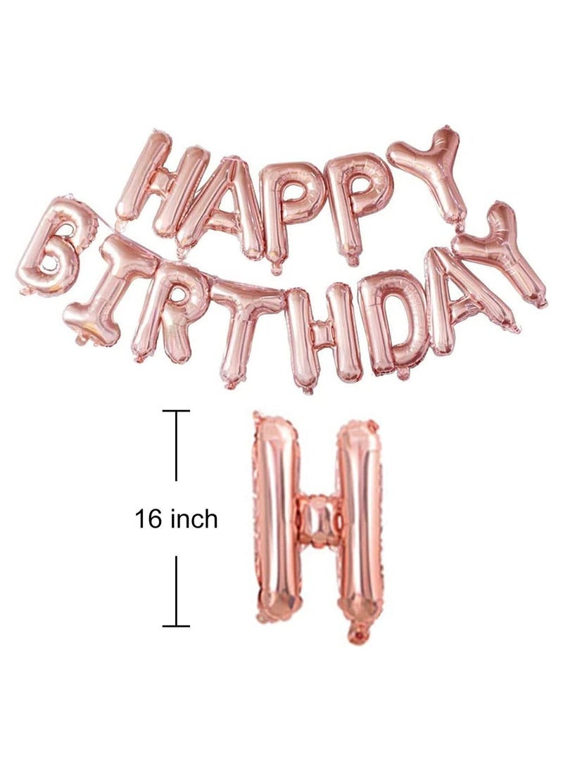 مارك لافتة بالونات عيد ميلاد سعيد من الذهب الوردي [16 بوصة] رسائل مايلر احباط للأطفال والكبار وديكورات الحفلات - Image 3