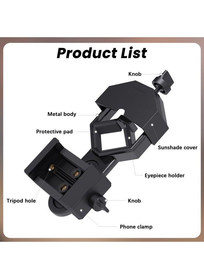 GOSKY Smartphone Adapter Mount Regular Size - Compatible with Binoculars, Monoculars, Spotting Scopes, Telescope, Microscopes Fits almost all Smartphones on the Market Record Nature and The World - Image 2