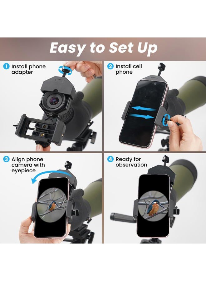 GOSKY Smartphone Adapter Mount Regular Size - Compatible with Binoculars, Monoculars, Spotting Scopes, Telescope, Microscopes Fits almost all Smartphones on the Market Record Nature and The World - Image 4