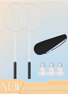 DUNISO Badminton Rackets Set 2 Player Badminton Rackets Lightweight Badminton Racquet with 3 Shuttlecocks and 1 Carrying Bag,Badminton Backyard Games for Outdoor,Garden,Beach,Family Fun Game  - Image 1