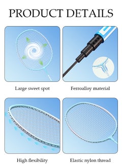 DUNISO Badminton Rackets Set 2 Player Badminton Rackets Lightweight Badminton Racquet with 3 Shuttlecocks and 1 Carrying Bag,Badminton Backyard Games for Outdoor,Garden,Beach,Family Fun Game  - Image 3