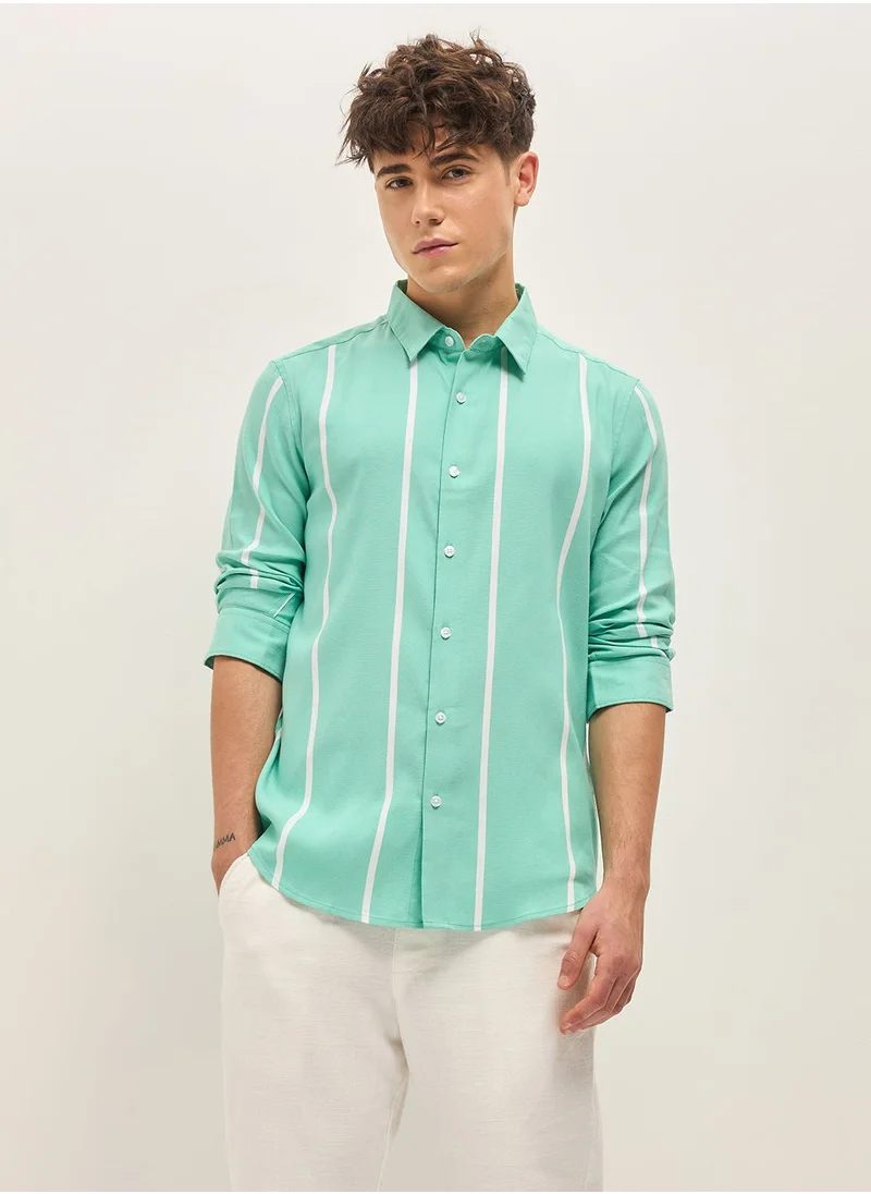 THE BEAR HOUSE Cotton Shirt for Men | Slim Fit, Long Sleeve, Casual & Formal Wear | Soft, Breathable Fabric for Office, Everyday, & All-Season Use in Classic & Trendy
