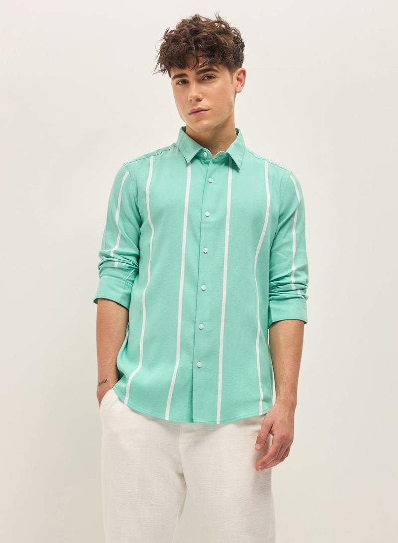 THE BEAR HOUSE Cotton Shirt for Men | Slim Fit, Long Sleeve, Casual & Formal Wear | Soft, Breathable Fabric for Office, Everyday, & All-Season Use in Classic & Trendy - Image 1