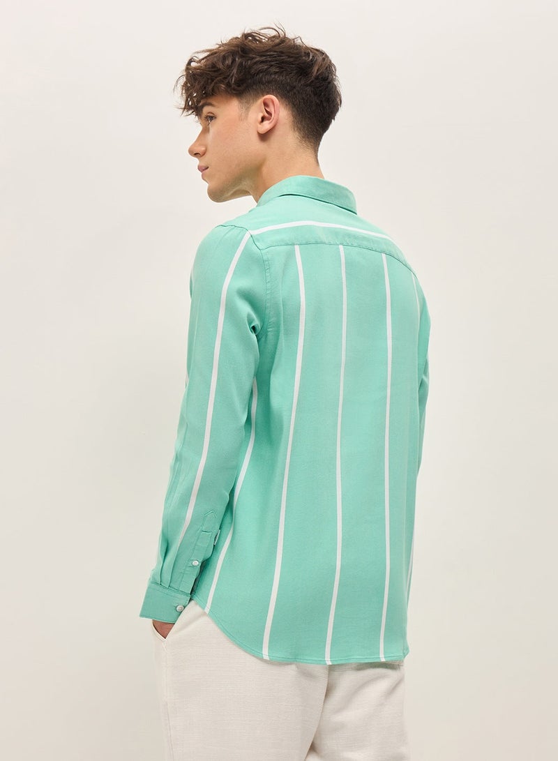 THE BEAR HOUSE Cotton Shirt for Men | Slim Fit, Long Sleeve, Casual & Formal Wear | Soft, Breathable Fabric for Office, Everyday, & All-Season Use in Classic & Trendy - Image 5