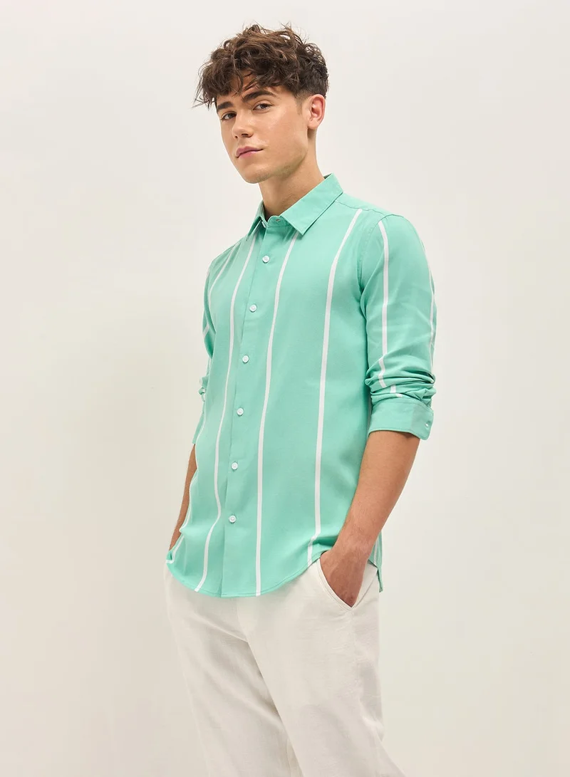 THE BEAR HOUSE Cotton Shirt for Men | Slim Fit, Long Sleeve, Casual & Formal Wear | Soft, Breathable Fabric for Office, Everyday, & All-Season Use in Classic & Trendy