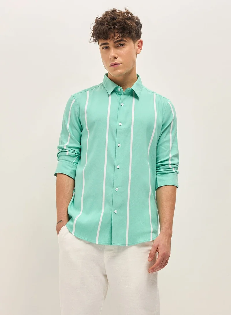 THE BEAR HOUSE Cotton Shirt for Men | Slim Fit, Long Sleeve, Casual & Formal Wear | Soft, Breathable Fabric for Office, Everyday, & All-Season Use in Classic & Trendy