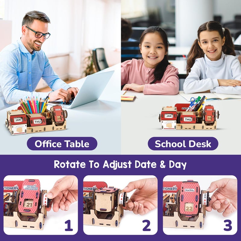 Smartivity تقويم لانهائي ومنظم قرطاسية للأطفال من عمر 8-14 سنة | هدية عيد ميلاد للبنات والأولاد | ألعاب علمية للأطفال من 8-14 سنة | لعبة STEM - Image 2