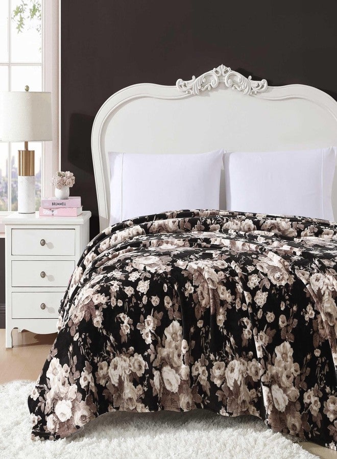 Betsey Johnson - Blanket, Ultra-Soft Plush Bedding, Warm & Cozy, Oversized Room Essentials (Vintage Floral Black, King) - Image 2