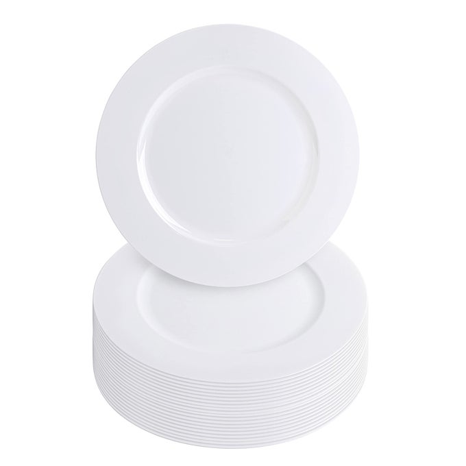 13INCH CHARGER PLATES 16 PACK WHITE HEAVYDUTY DISPOSABLE CHARGERS FOR ELEGANT DINING IDEAL FOR WEDDINGS AND FORMAL EVENTS