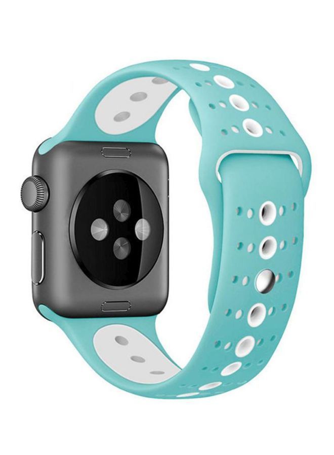 NIBEMINENT Replacement Band For Apple Watch Series 1/2/3/4 38mm Green/White - Image 2