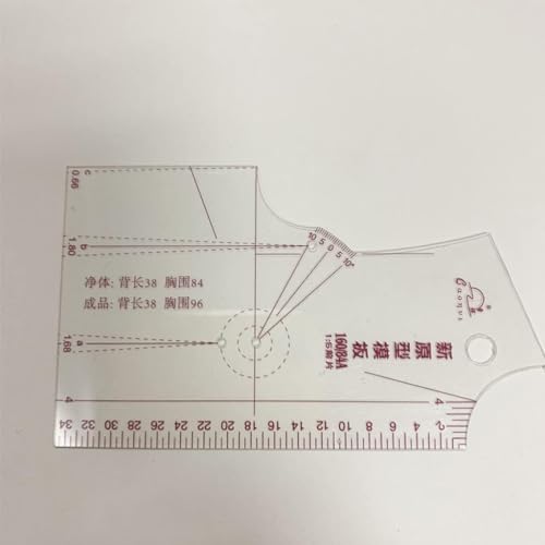 Labriciyon 3Pcs Fashion Design Ruler Set - Plastic, Single Piece of Cloth, 1:5 Scale - Sewing Tools for Dressmaking Pattern Making - Image 3