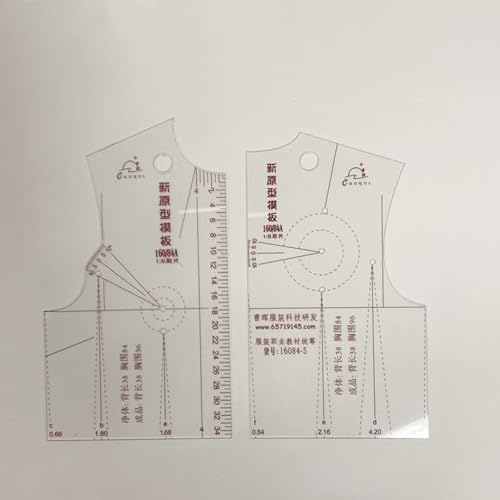 Labriciyon 3Pcs Fashion Design Ruler Set - Plastic, Single Piece of Cloth, 1:5 Scale - Sewing Tools for Dressmaking Pattern Making - Image 4