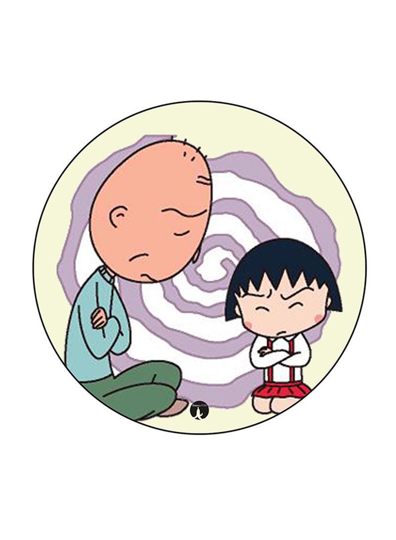 RKN Anime Chibi Maruko Chan Printed Mouse Pad Round  Multicolour