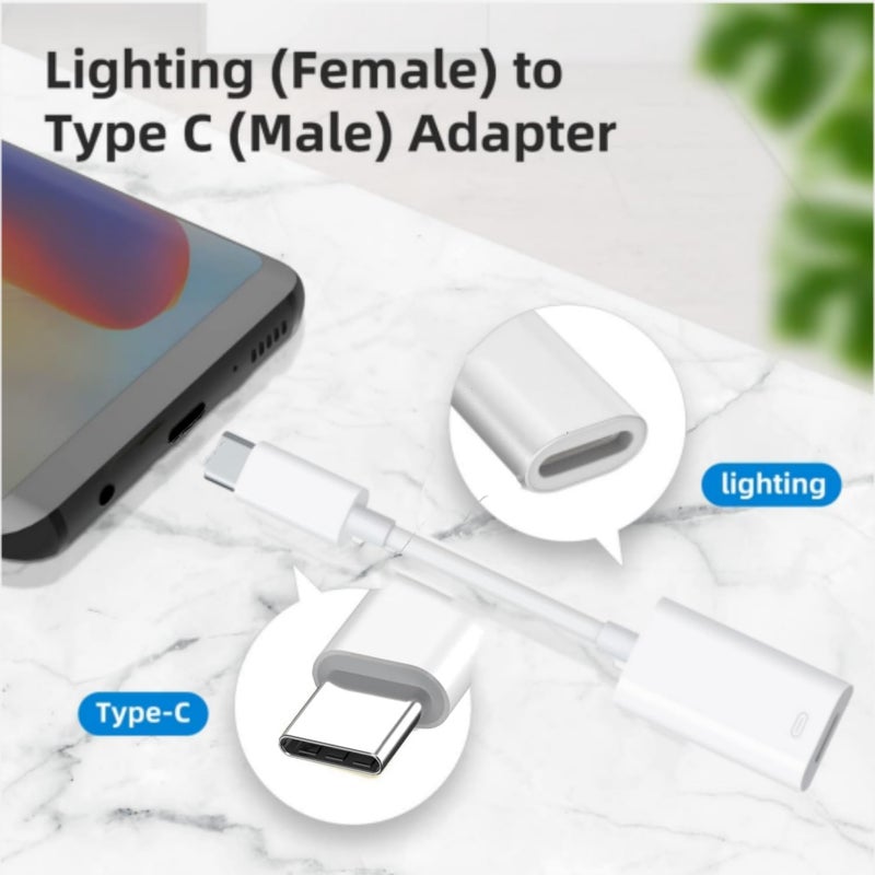 esbeecables [Apple MFi Certified] USB-C to Lightning Adapter for iPhone 16, 27W Fast Charging Converter Cord Audio/OTG Sync Connector for iPhone 16, 16 Plus, 15Pro, 15 Pro Max, iPad 10, iPad Air Mini Pro Airpods - Image 5
