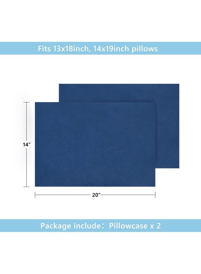 TILLYOU Toddler Pillowcase 2 Pack With Envelope Closure 13" X 18" Silky Soft Microfiber Travel Kids Pillowcase For Boys And Girls Navy - Image 3