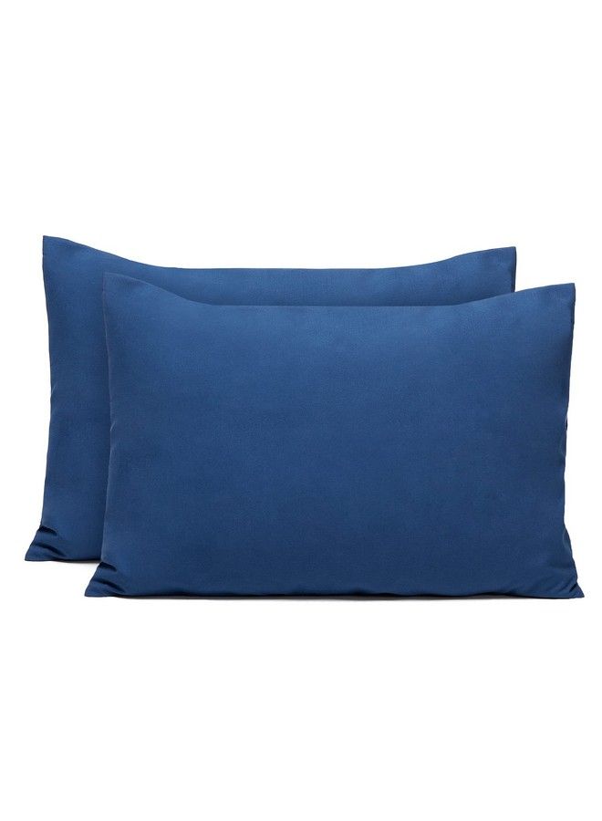 TILLYOU Toddler Pillowcase 2 Pack With Envelope Closure 13" X 18" Silky Soft Microfiber Travel Kids Pillowcase For Boys And Girls Navy - Image 1