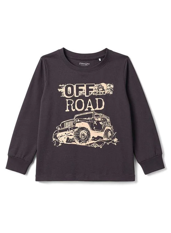 Primo Gino Primo Gino 100% Cotton Knit Car Printed Full Sleeves T-Shirt With Pajama Night Suit (Pack of 2) - Olive Green/Grey