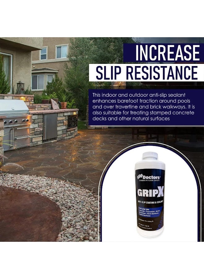 Slip Doctors SlipDoctor's GripX Non-Slip Coating and Sealant for Indoor and Outdoor Tiles, Concrete and Natural Stone - Clear Anti-Slip for Slip Resistant Flooring - Image 4