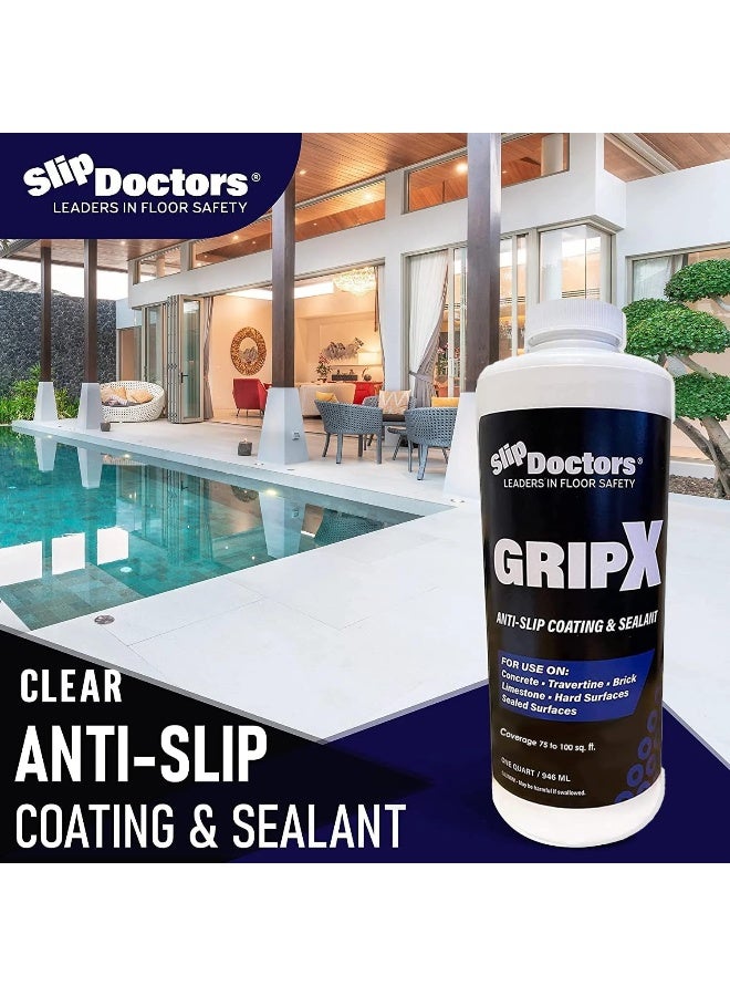 Slip Doctors SlipDoctor's GripX Non-Slip Coating and Sealant for Indoor and Outdoor Tiles, Concrete and Natural Stone - Clear Anti-Slip for Slip Resistant Flooring - Image 3