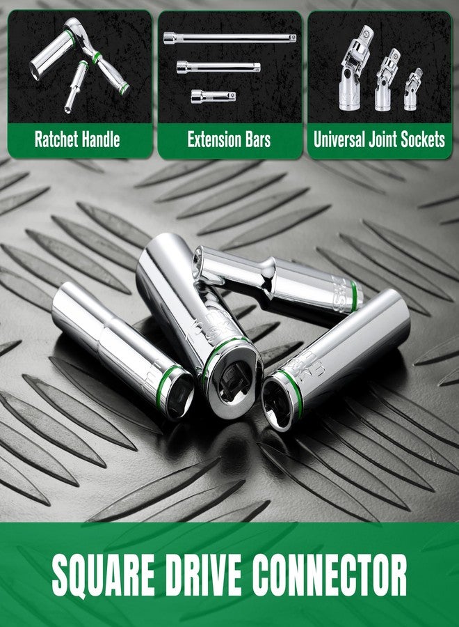 اس كي كي طقم مقابس كروم عميق من SK Tools USA، مقاس 1/4 بوصة، 12 قطعة، 6 رؤوس، متري | SK01345 - Image 4